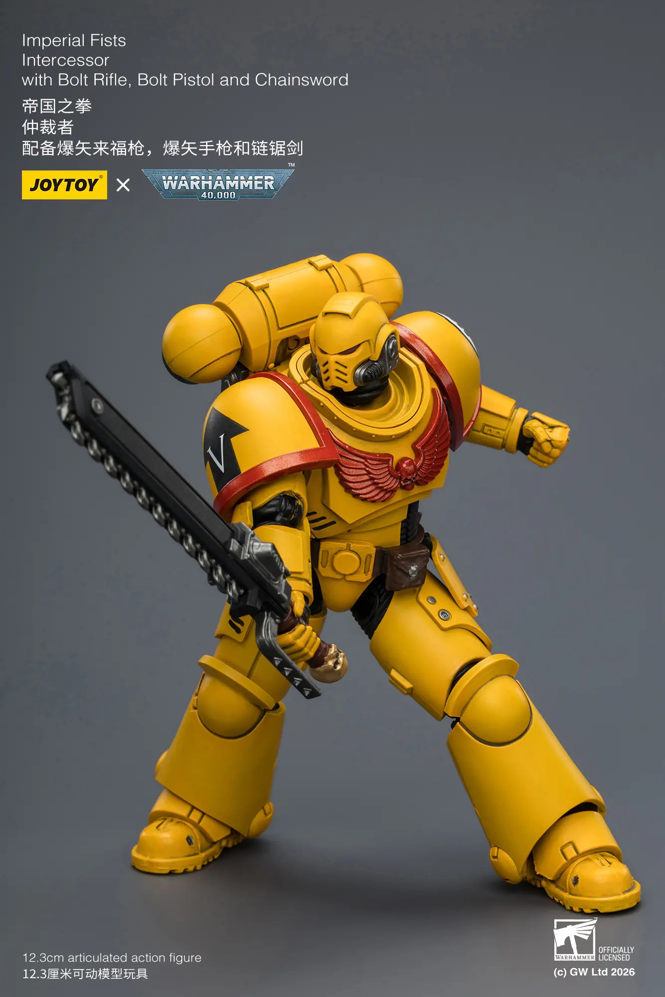 Action Figure - Imperial Fists Intercessor with Bolt Rifle, Bolt Pistol and Chainsword 1 18 - Warhammer 40K rectangle image 9