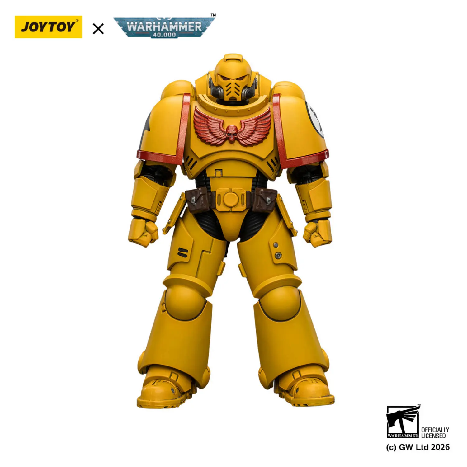Action Figure - Imperial Fists Intercessor without Bolt Rifle, Bolt Pistol and Chainsword 1 18 - Warhammer 40K in white background