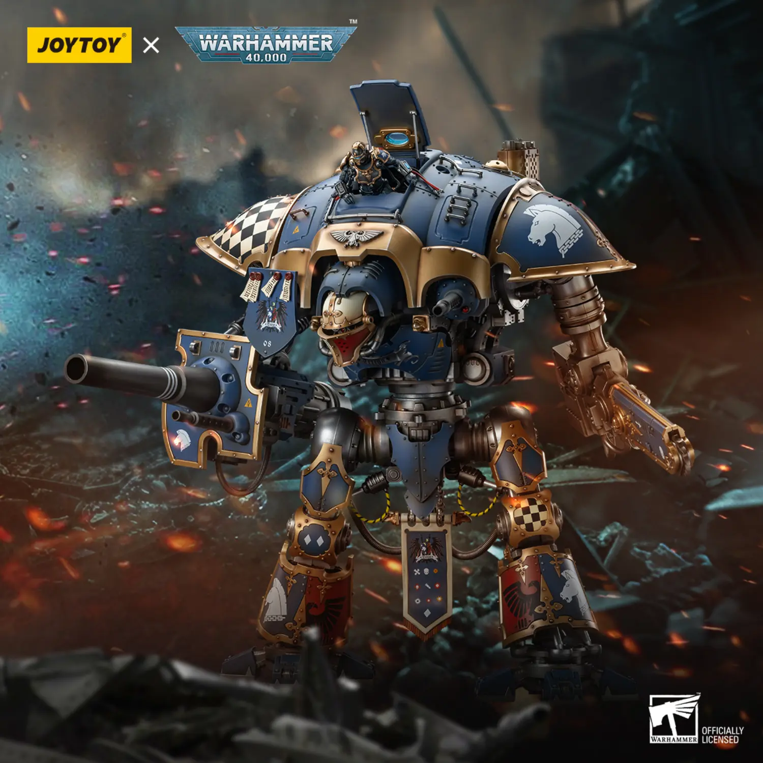 Action Figure Imperial Knights House Terryn Knight Paladin & Scion 1 18 (53.7cm) Joytoy Warhammer 40k In Battle Fields Background 4