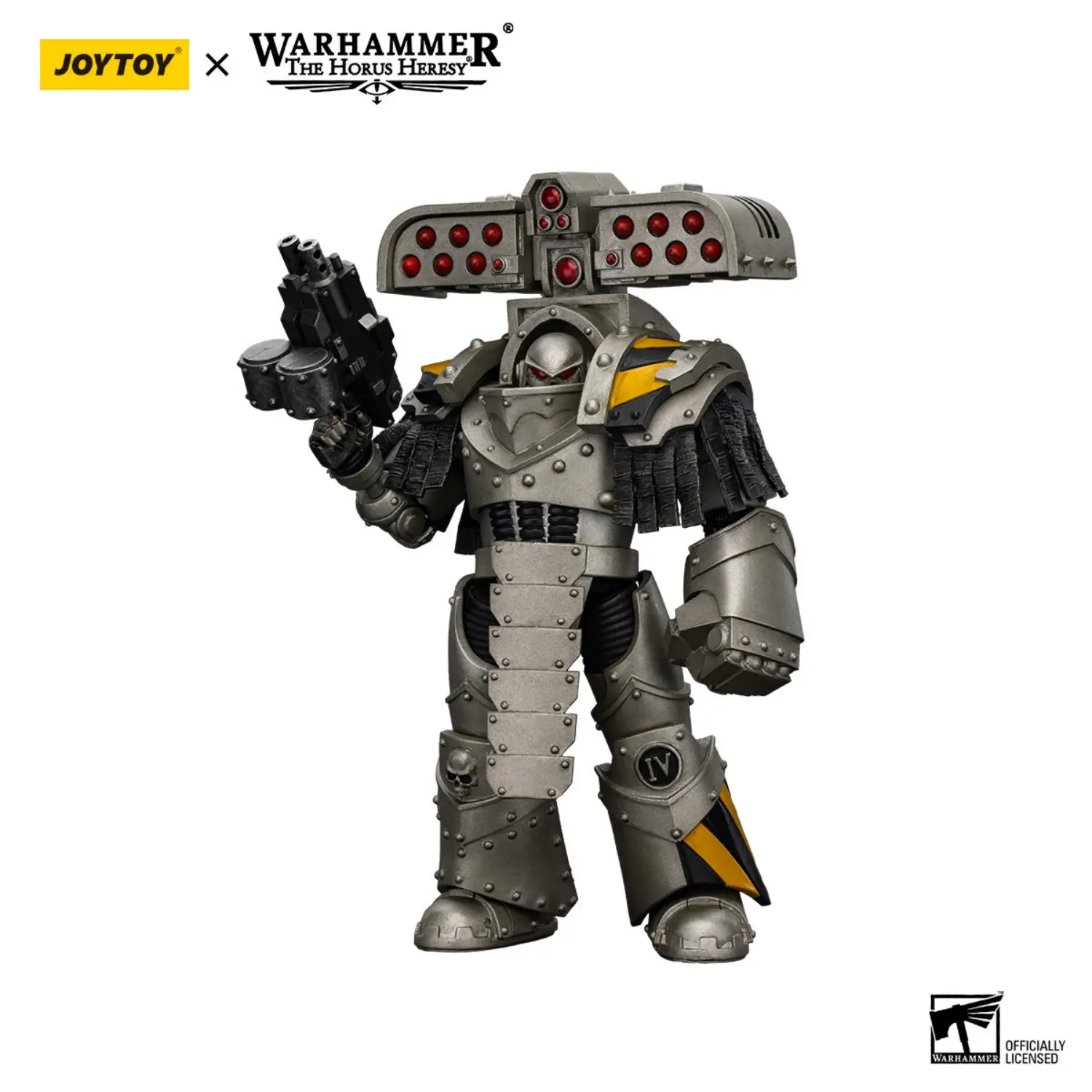 Action Figure Iron Warriors Tyrant Siege Master Terminator With Rocket Launcher 1 18 Jotyoy Warhammer The Horus Heresy In White Background 5