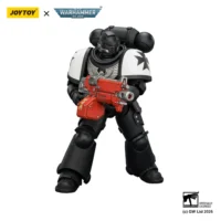 Action Figure - JOYTOY Black Templars Intercessor with Bolt Rifle, Bolt Pistol and Chainsword 1 18 - Warhammer 40K in white background 4