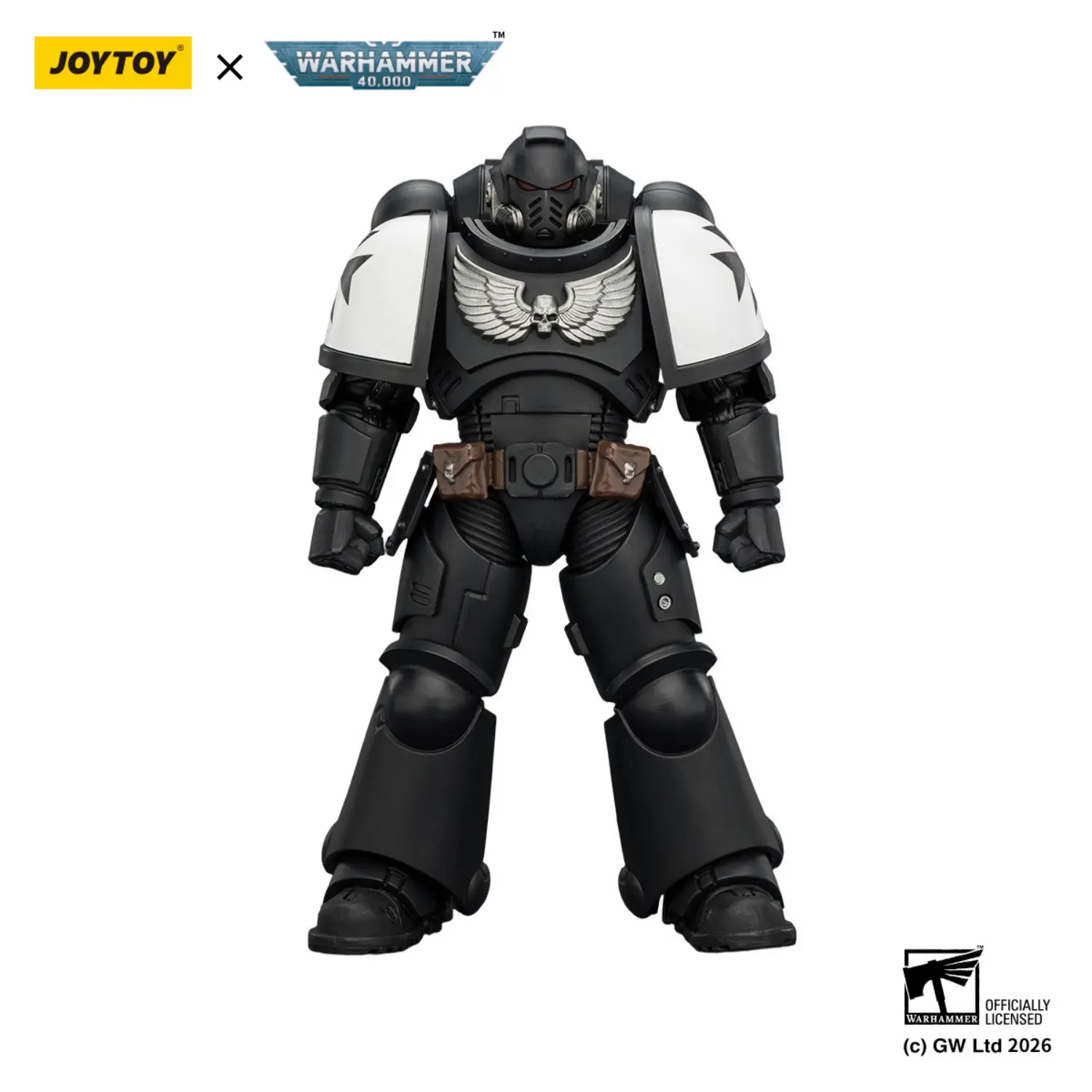 Action Figure - JOYTOY Black Templars Intercessor without Bolt Rifle, Bolt Pistol and Chainsword 1 18 - Warhammer 40K in white background
