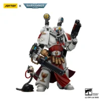 Action Figure - JOYTOY Blood Angels Sanguinary Priest with Heavy Bolt Pistol, Chainsword and Narthecium 1 18 - Warhammer 40K in white background 2