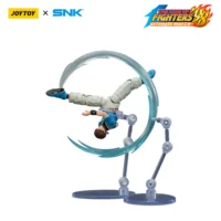 Action Figure - JOYTOY Chris KOF _98 UM Orochi Team SNK 1 18 - The King of Fighters in white background on display stand Action Figure - JOYTOY Chris KOF _98 UM Orochi Team SNK 1 18 - The King of Fighters in white background on display stand