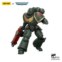 Action Figure - JOYTOY Dark Angels Intercessor with Bolt Rifle, Bolt Pistol and Chainsword 1 18 - Warhammer 40K in white background 4