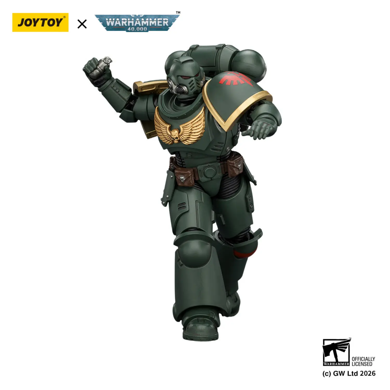 Action Figure - JOYTOY Dark Angels Intercessor without Bolt Rifle, Bolt Pistol and Chainsword 1 18 - Warhammer 40K in white background 5