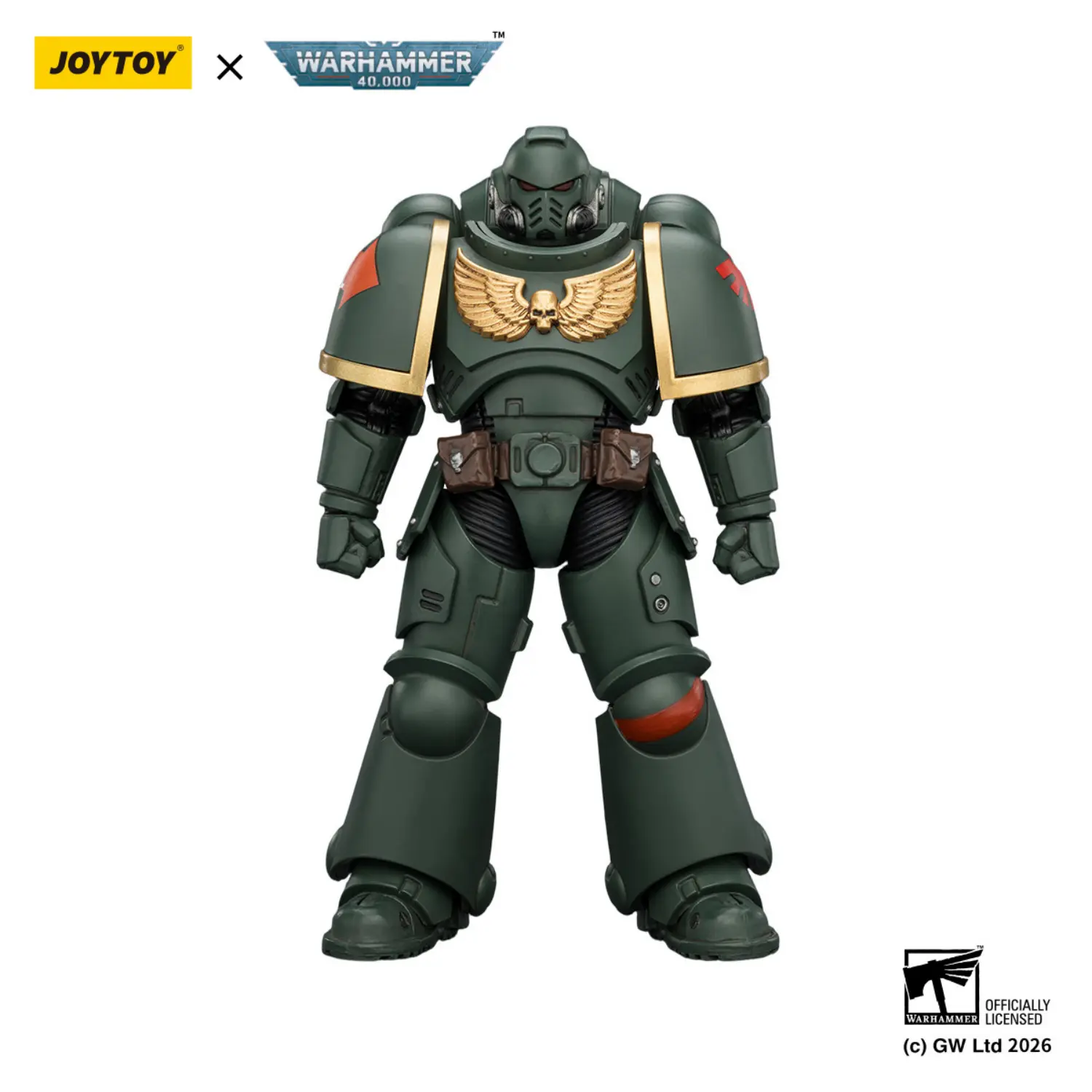 Action Figure - JOYTOY Dark Angels Intercessor without Bolt Rifle, Bolt Pistol and Chainsword 1 18 - Warhammer 40K in white background