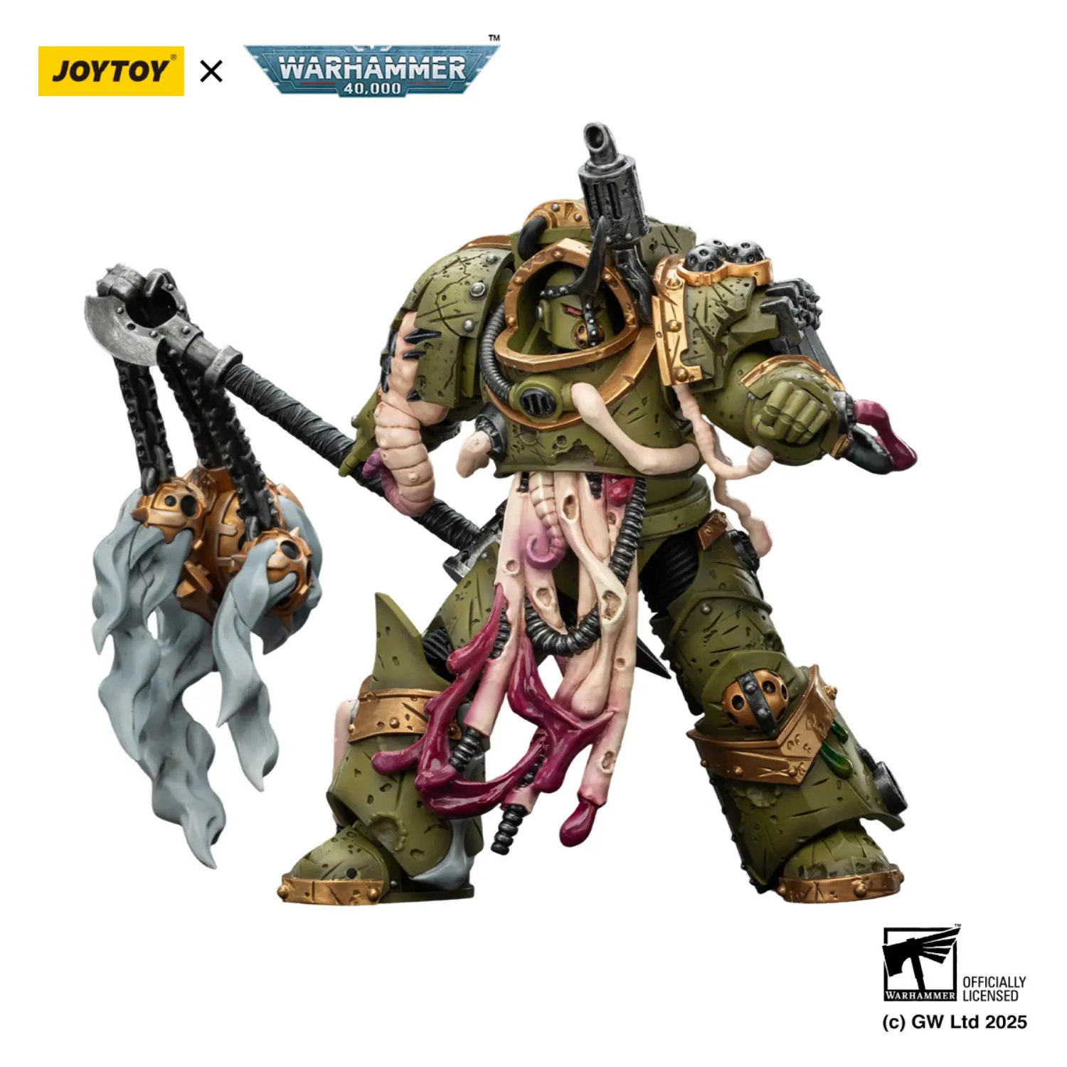 Action Figure - JOYTOY Death Guard Blightlord Terminator with Flail of Corruption 1 18 - Warhammer 40K in white background 3 Action Figure - JOYTOY Death Guard Blightlord Terminator with Flail of Corruption 1 18 - Warhammer 40K in white background 3