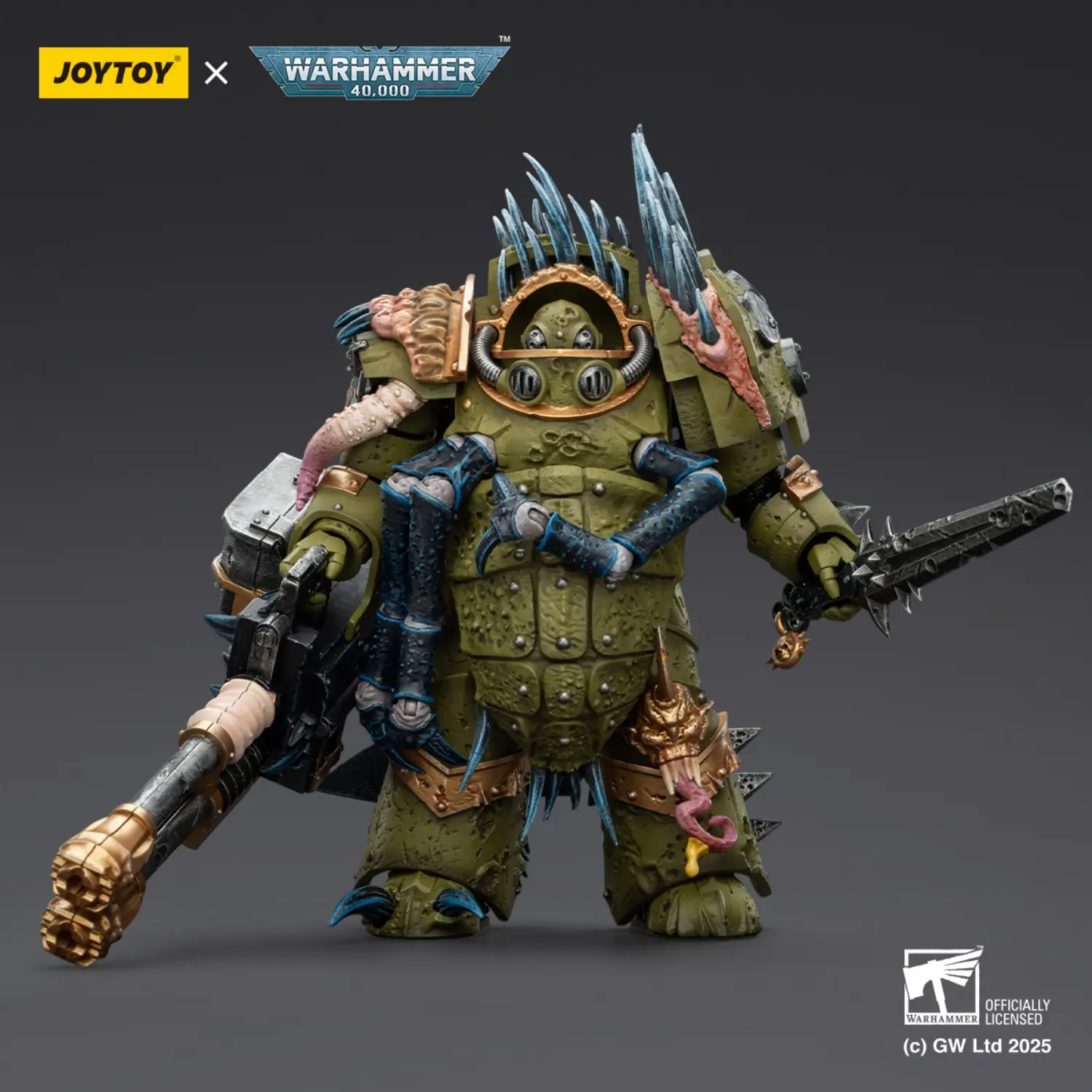 Action Figure - JOYTOY Death Guard Blightlord Terminator with Reaper Autocannon and Bubotic Blades 1 18 - Warhammer 40K 1 Action Figure - JOYTOY Death Guard Blightlord Terminator with Reaper Autocannon and Bubotic Blades 1 18 - Warhammer 40K