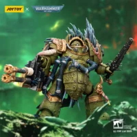 Action Figure - JOYTOY Death Guard Blightlord Terminator with Reaper Autocannon and Bubotic Blades 1 18 - Warhammer 40K in green background Action Figure - JOYTOY Death Guard Blightlord Terminator with Reaper Autocannon and Bubotic Blades 1 18 - Warhammer 40K in green background