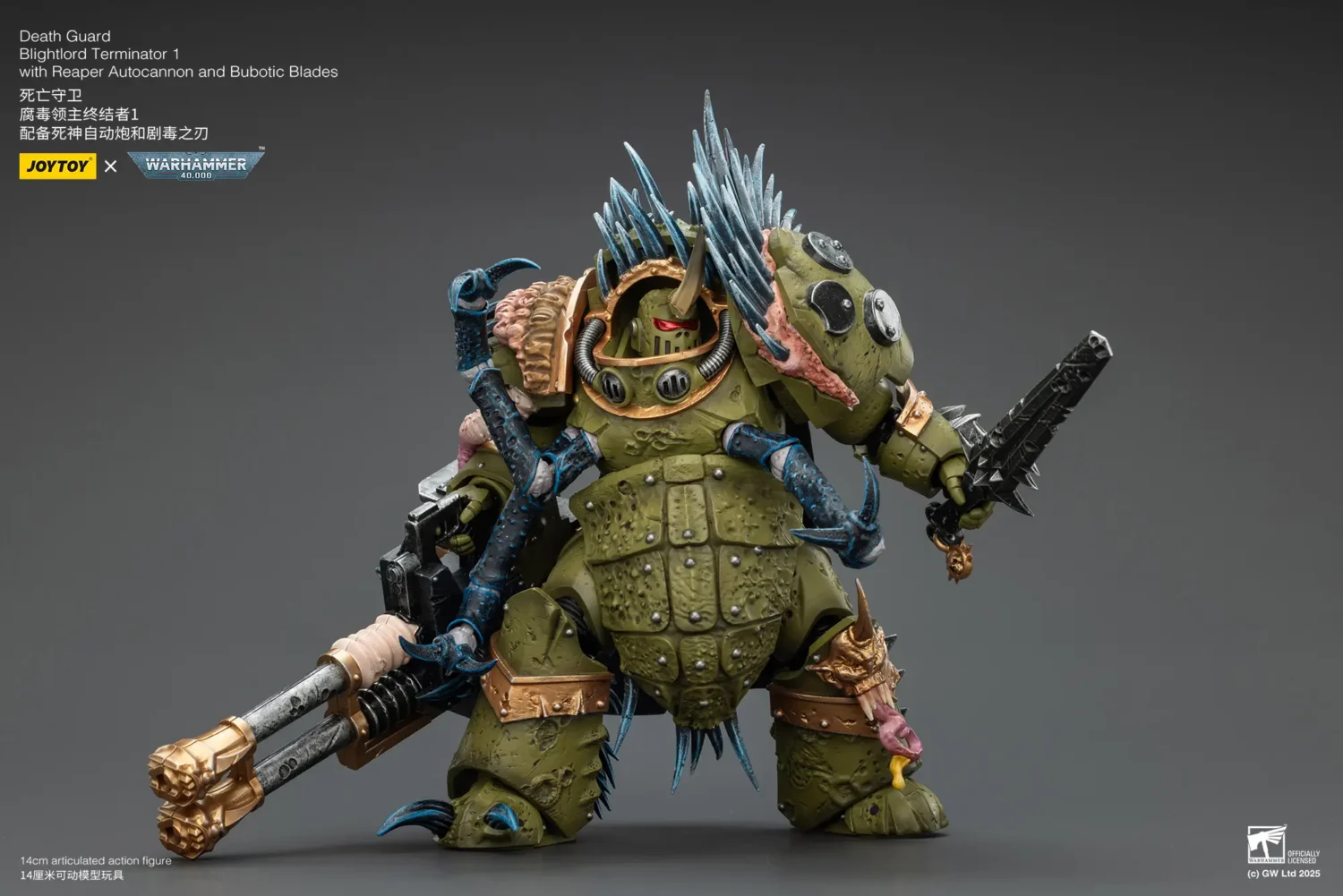 Action Figure - JOYTOY Death Guard Blightlord Terminator with Reaper Autocannon and Bubotic Blades 1 18 - Warhammer 40K rectangle image 9 Action Figure - JOYTOY Death Guard Blightlord Terminator with Reaper Autocannon and Bubotic Blades 1 18 - Warhammer 40K rectangle image 9