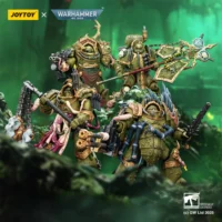Action Figure - JOYTOY Death Guard Legion Vanguard Detachment 1 18 - Warhammer 40K in green background
