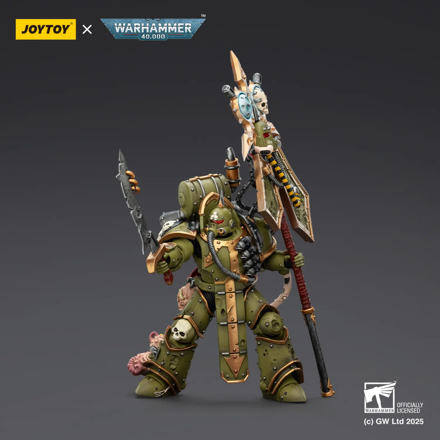 Action Figure - JOYTOY Death Guard Plague Marine Icon bearer with Boltgun and Plague knife 1 18 - Warhammer 40K 4