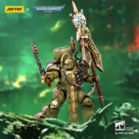 Action Figure - JOYTOY Death Guard Plague Marine Icon bearer with Boltgun and Plague knife 1 18 - Warhammer 40K in green background