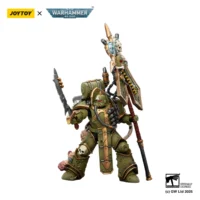 Action Figure - JOYTOY Death Guard Plague Marine Icon bearer with Boltgun and Plague knife 1 18 - Warhammer 40K in white background 4