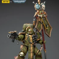 Action Figure - JOYTOY Death Guard Plague Marine Icon bearer with Boltgun and Plague knife 1 18 - Warhammer 40K rectangle image 5