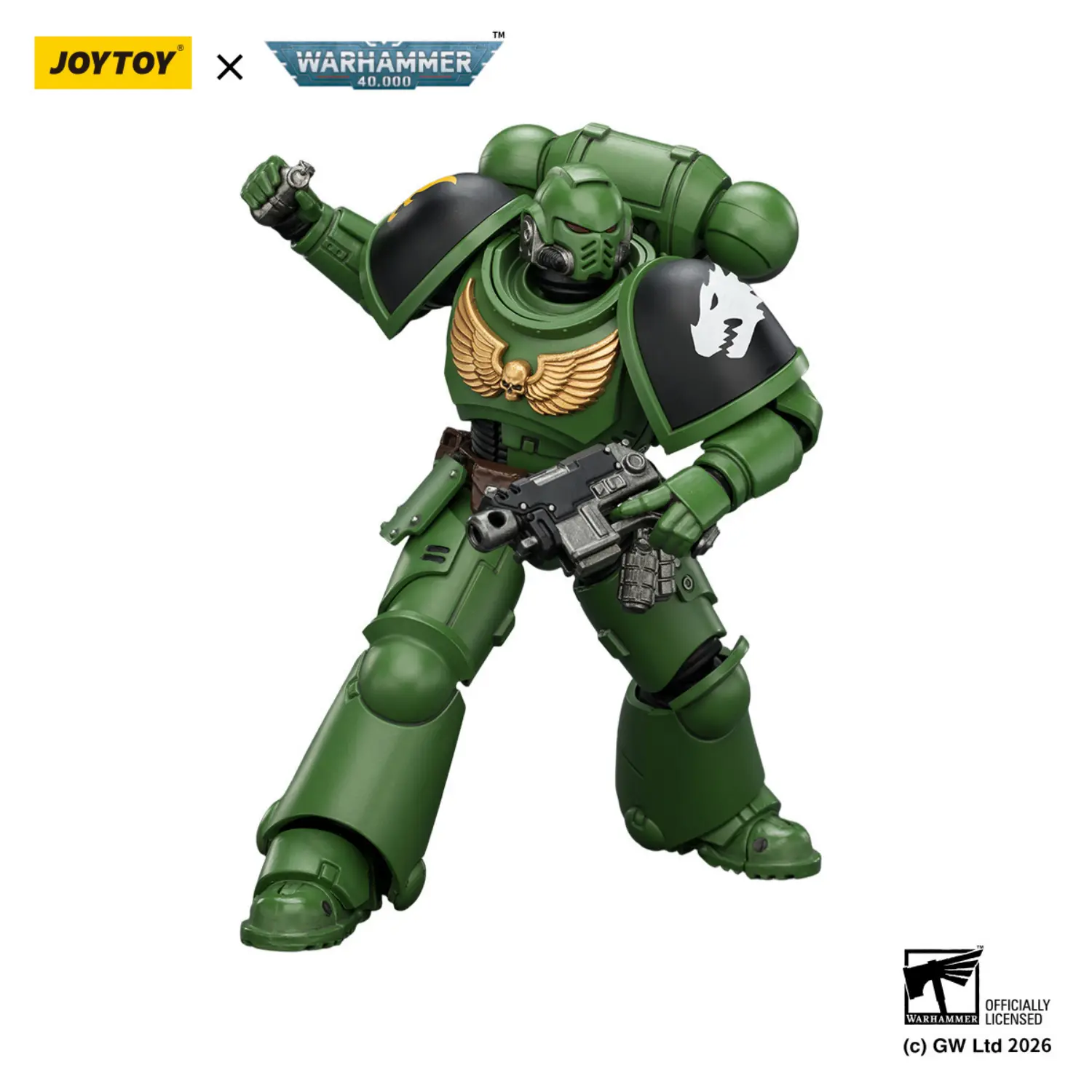 Action Figure - JOYTOY Salamanders Intercessor with Bolt Rifle, Bolt Pistol and Chainsword 1 18 - Warhammer 40K in white background 5 Action Figure - JOYTOY Salamanders Intercessor with Bolt Rifle, Bolt Pistol and Chainsword 1 18 - Warhammer 40K in white background 5
