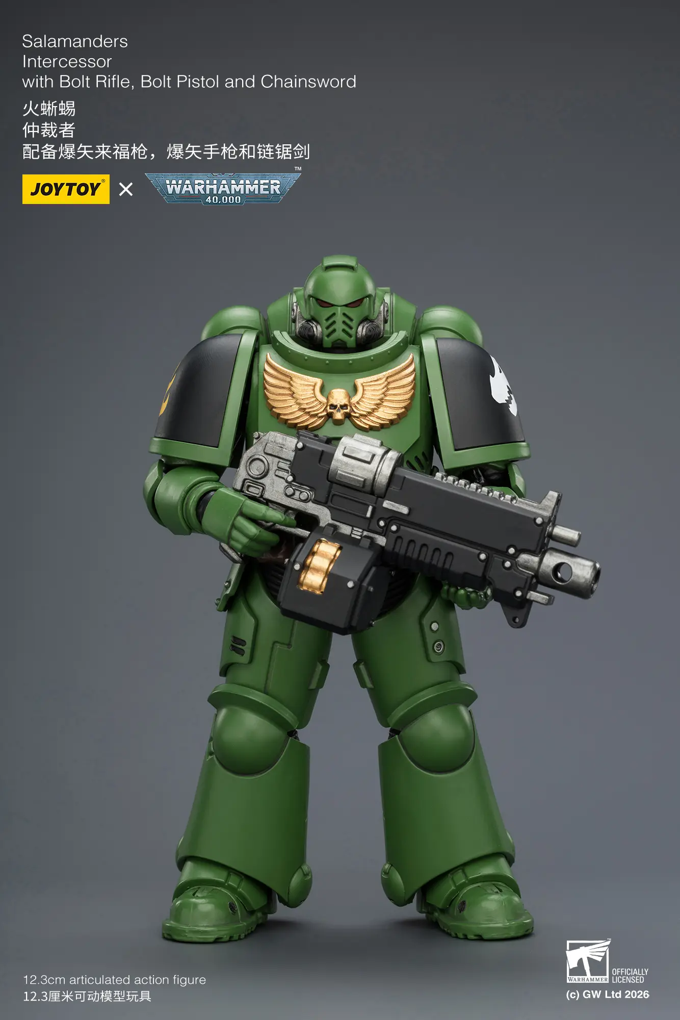 Action Figure - JOYTOY Salamanders Intercessor with Bolt Rifle, Bolt Pistol and Chainsword 1 18 - Warhammer 40K rectangle image 2 Action Figure - JOYTOY Salamanders Intercessor with Bolt Rifle, Bolt Pistol and Chainsword 1 18 - Warhammer 40K rectangle image 2