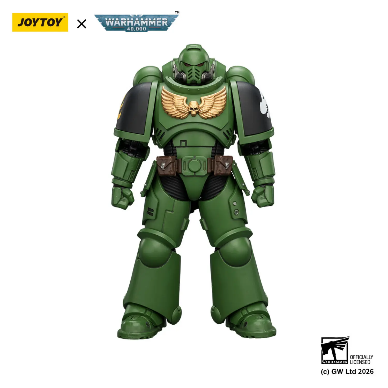 Action Figure - JOYTOY Salamanders Intercessor without Bolt Rifle, Bolt Pistol and Chainsword 1 18 - Warhammer 40K in white background Action Figure - JOYTOY Salamanders Intercessor without Bolt Rifle, Bolt Pistol and Chainsword 1 18 - Warhammer 40K in white background