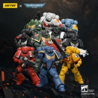 Action Figure - JOYTOY Space Marine Primaris Intercessors 10-Chapter Collection 1 18 - Warhammer 40K in dark background