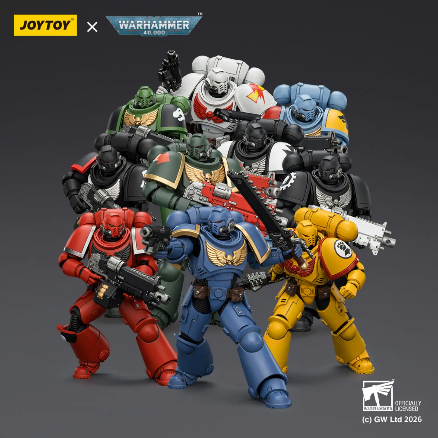 Action Figure - JOYTOY Space Marine Primaris Intercessors 10-Chapter Collection 1 18 - Warhammer 40K