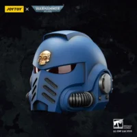 Action Figure Joytoy Ultramarines Captain Mkx Helmet 1 1 Life Size Replica Warhammer 40k In Dark Background