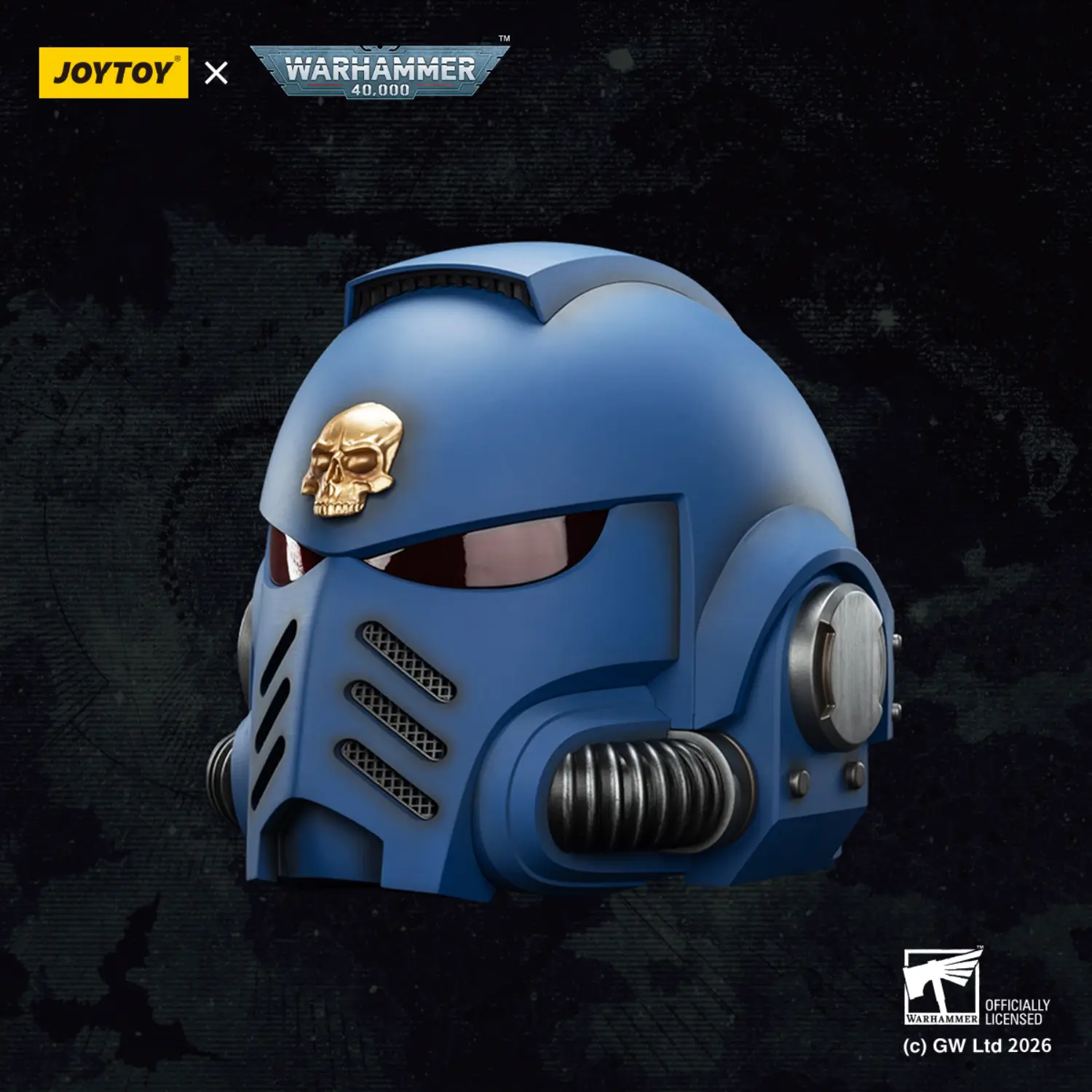 Action Figure Joytoy Ultramarines Captain Mkx Helmet 1 1 Life Size Replica Warhammer 40k In Dark Background