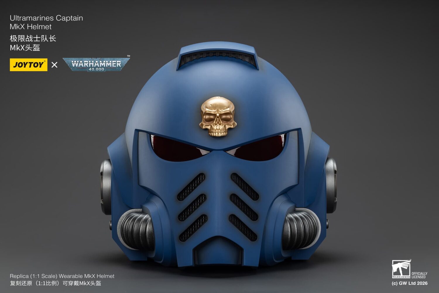 Action Figure Joytoy Ultramarines Captain Mkx Helmet 1 1 Life Size Replica Warhammer 40k Rectangle Image 1