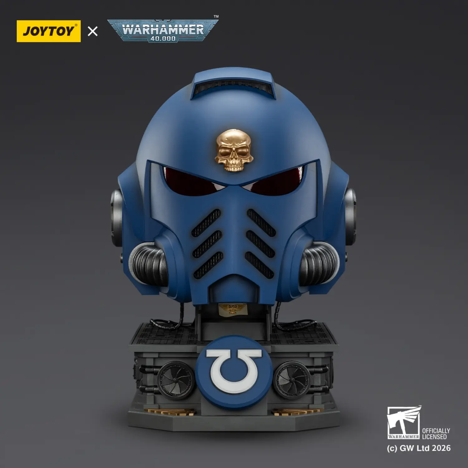 Action Figure Joytoy Ultramarines Captain Mkx Helmet & Display Stand 1 1 Life Size Replica Warhammer 40k 1