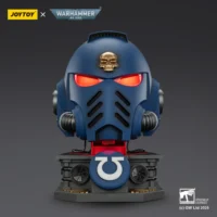 Action Figure Joytoy Ultramarines Captain Mkx Helmet With Red Lighting & Display Stand 1 1 Life Size Replica Warhammer 40k