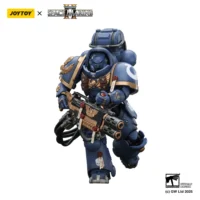 Action Figure - JOYTOY Ultramarines Heavy Artificer Armor with Relic Multi-Melta 1 18 - Warhammer 40K in white background 3