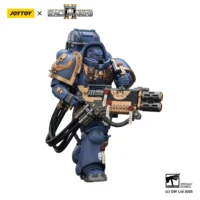 Action Figure - JOYTOY Ultramarines Heavy Artificer Armor with Relic Multi-Melta 1 18 - Warhammer 40K in white background 4