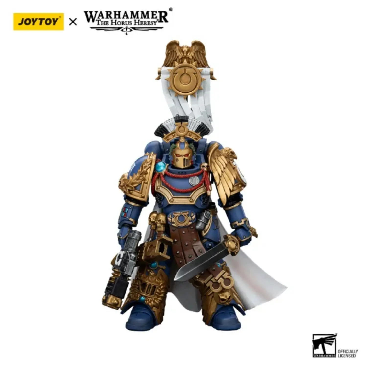 Action Figure - JOYTOY Ultramarines Legion Praetor with Power Sword and Volkite Serpenta 1 18 - Warhammer The Horus Heresy in white background 4
