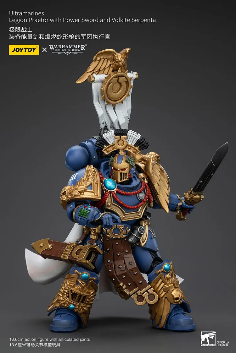 Action Figure - JOYTOY Ultramarines Legion Praetor with Power Sword and Volkite Serpenta 1 18 - Warhammer The Horus Heresy rectangle image 6