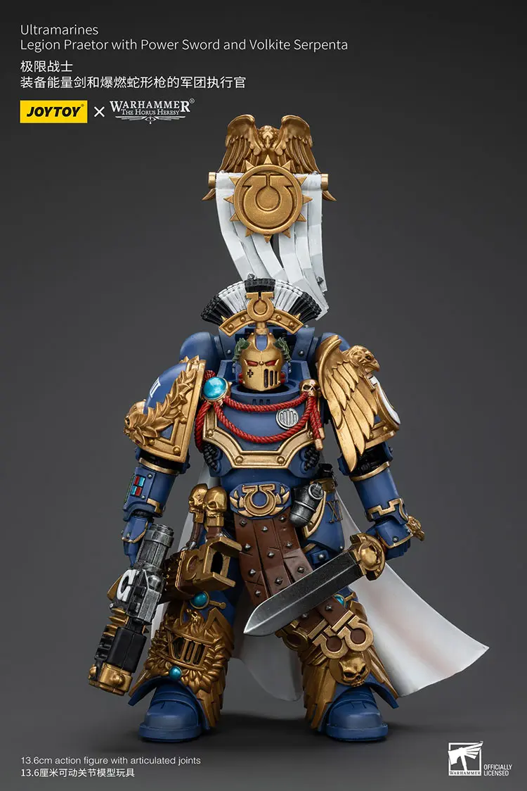 Action Figure - JOYTOY Ultramarines Legion Praetor with Power Sword and Volkite Serpenta 1 18 - Warhammer The Horus Heresy rectangle image