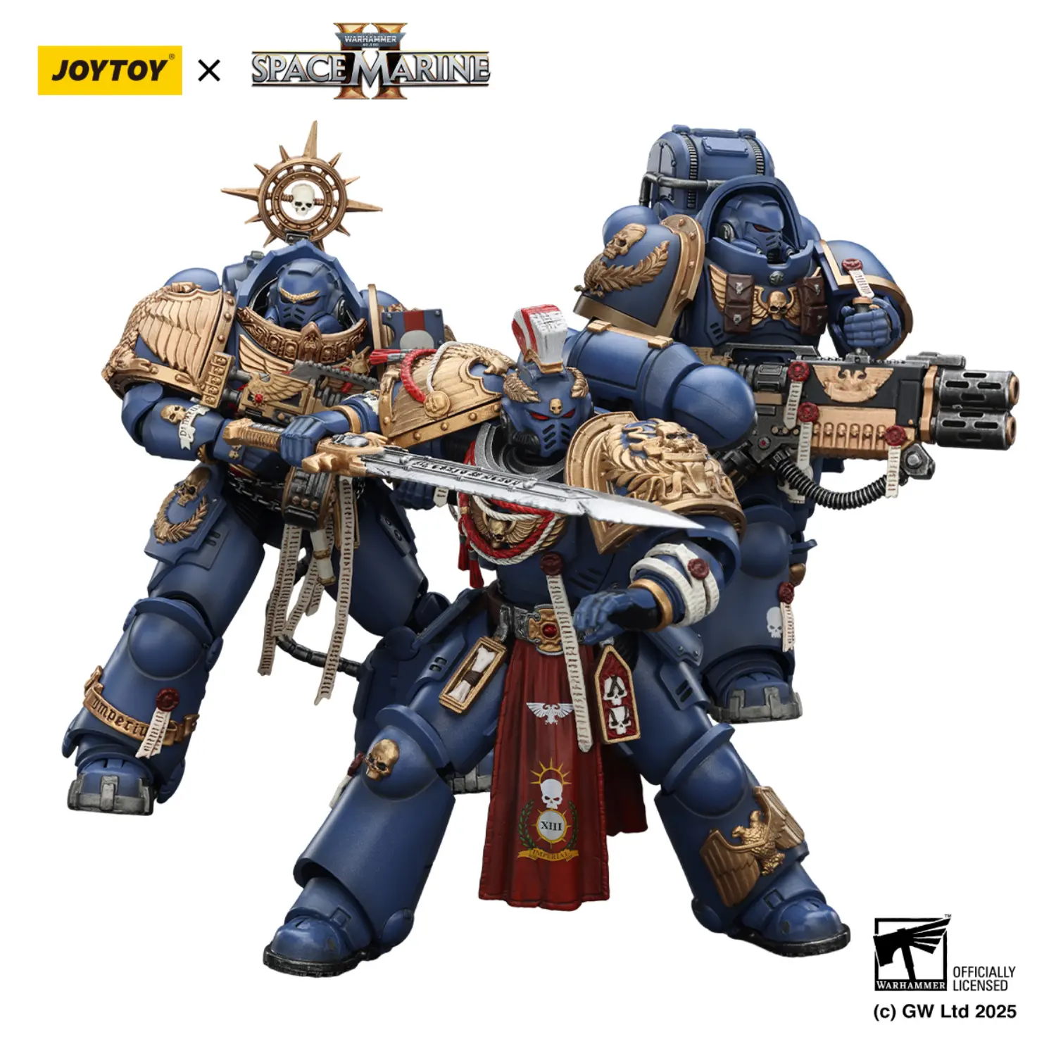 Action Figure - JOYTOY Ultramarines Relic Armor Squad 1 18 - Warhammer 40K Space Marine 2 in white background Action Figure - JOYTOY Ultramarines Relic Armor Squad 1 18 - Warhammer 40K Space Marine 2 in white background