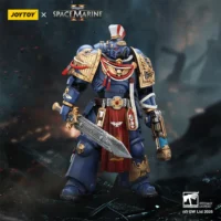 Action Figure - JOYTOY Ultramarines Relic Primus Armour with Plasma Pistol and Combat Blade 1 18 - Warhammer 40K in dark blue background Action Figure - JOYTOY Ultramarines Relic Primus Armour with Plasma Pistol and Combat Blade 1 18 - Warhammer 40K in dark blue background