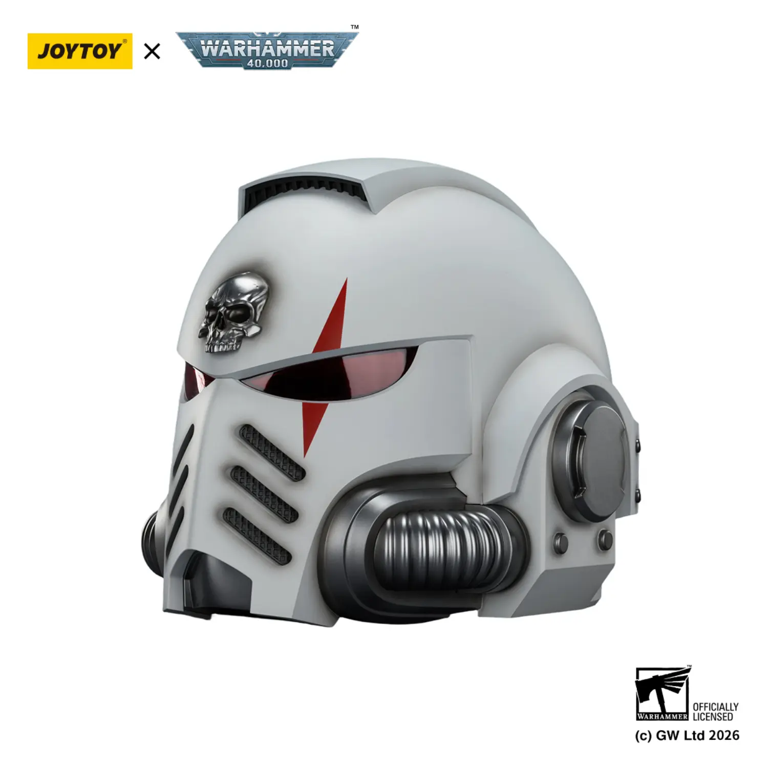 Action Figure - JOYTOY White Scars MkX Helmet 1 1 Life-Size Replica - Warhammer 40K in white background 2