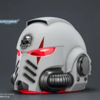 Action Figure - JOYTOY White Scars MkX Helmet 1 1 Life-Size Replica - Warhammer 40K with red lighting rectangle image 10