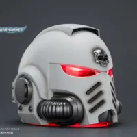 Action Figure - JOYTOY White Scars MkX Helmet 1 1 Life-Size Replica - Warhammer 40K with red lighting rectangle image 11
