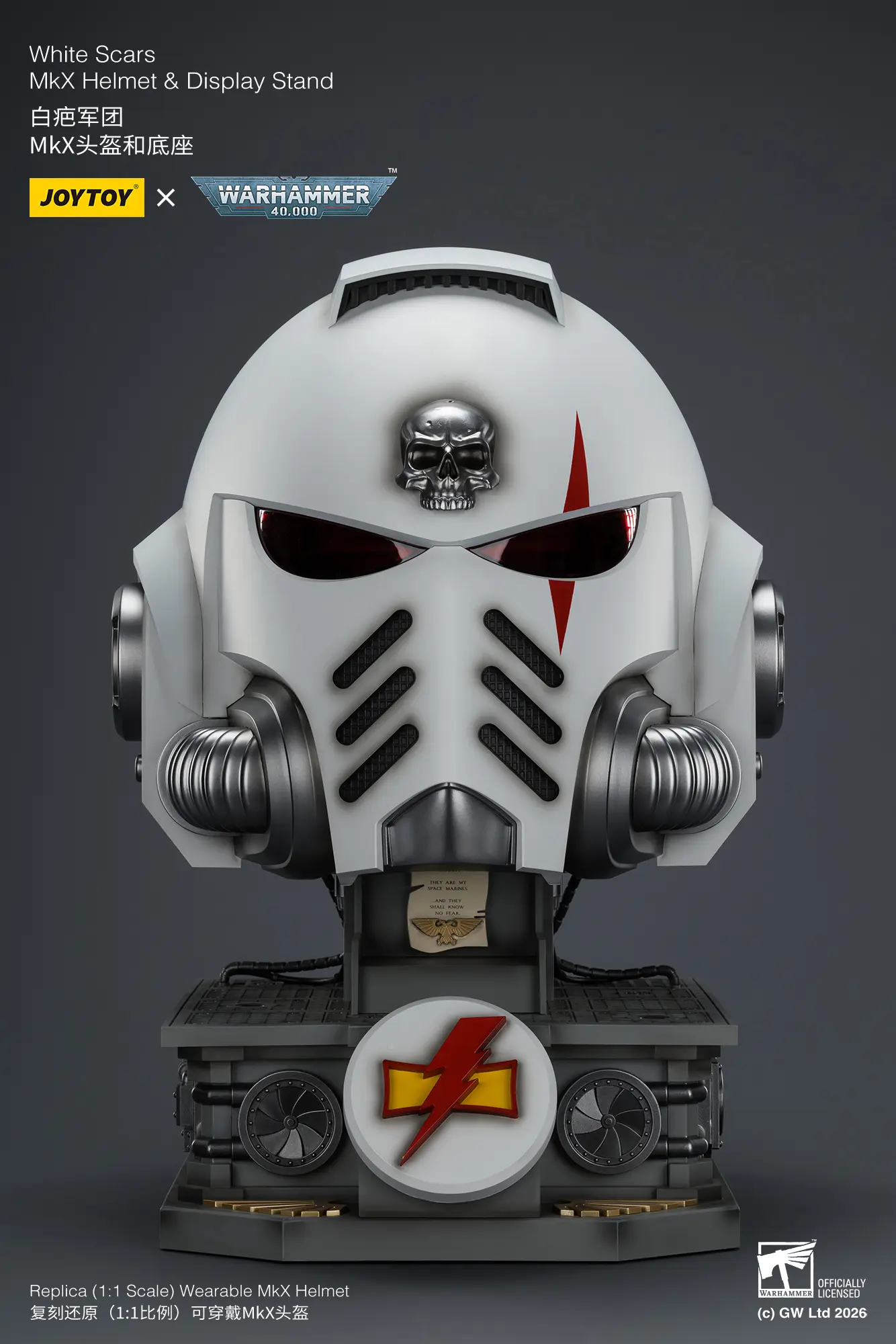 Action Figure - JOYTOY White Scars MkX Helmet & Display Stand 1 1 Life-Size Replica - Warhammer 40K rentangle image 14 Action Figure - JOYTOY White Scars MkX Helmet & Display Stand 1 1 Life-Size Replica - Warhammer 40K rentangle image 14