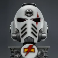 Action Figure - JOYTOY White Scars MkX Helmet & Display Stand 1 1 Life-Size Replica - Warhammer 40K rentangle image 7 Action Figure - JOYTOY White Scars MkX Helmet & Display Stand 1 1 Life-Size Replica - Warhammer 40K rentangle image 7