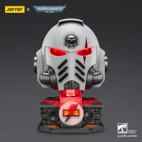 Action Figure - JOYTOY White Scars MkX Helmet & Display Stand 1 1 Life-Size Replica with red lighting - Warhammer 40K Action Figure - JOYTOY White Scars MkX Helmet & Display Stand 1 1 Life-Size Replica with red lighting - Warhammer 40K