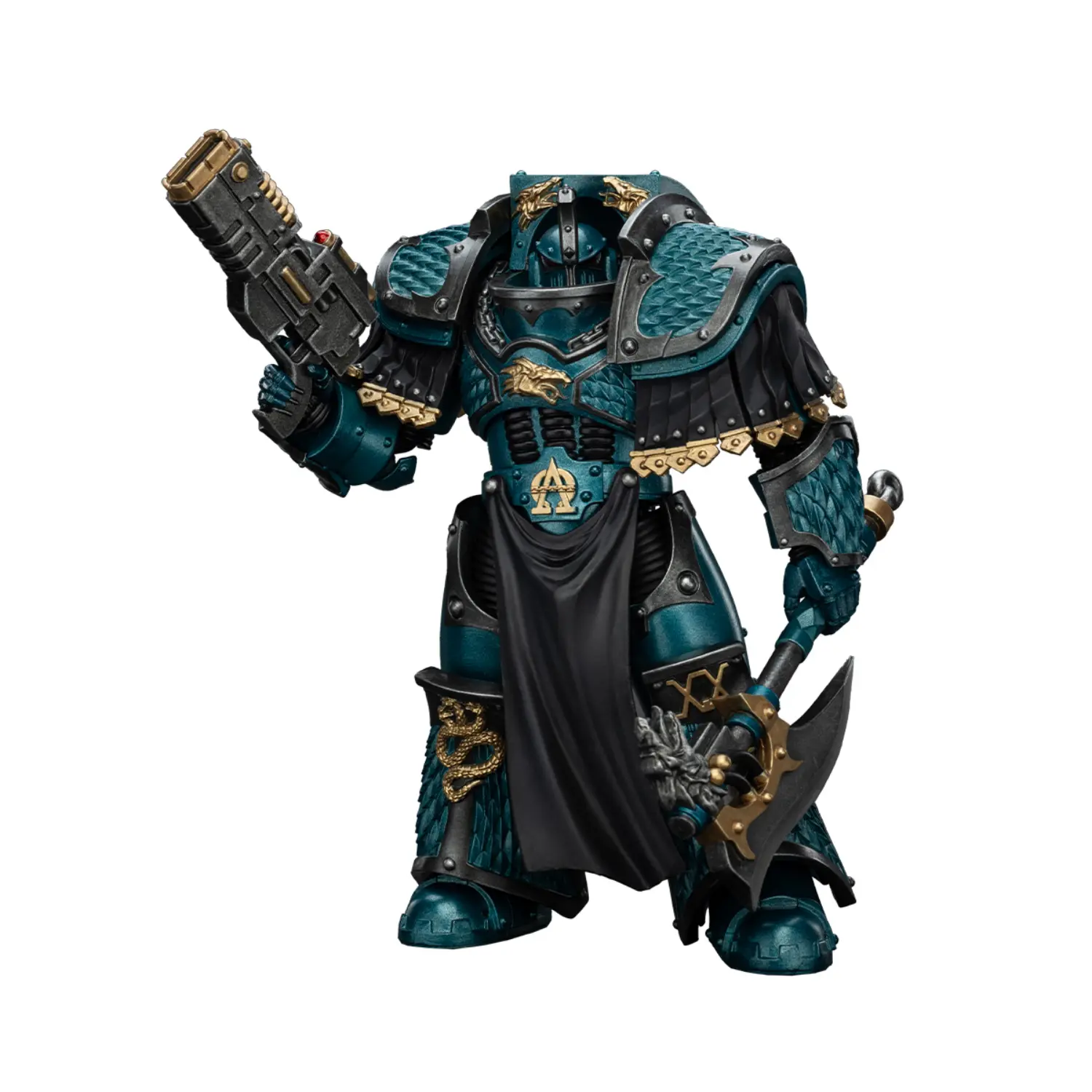 Action Figure - JoyToy Alpha Legion Lernaean Terminator with Volkite Charger 1 18 - Warhammer The Horus Heresy in white background 4 Action Figure - JoyToy Alpha Legion Lernaean Terminator with Volkite Charger 1 18 - Warhammer The Horus Heresy in white background 4