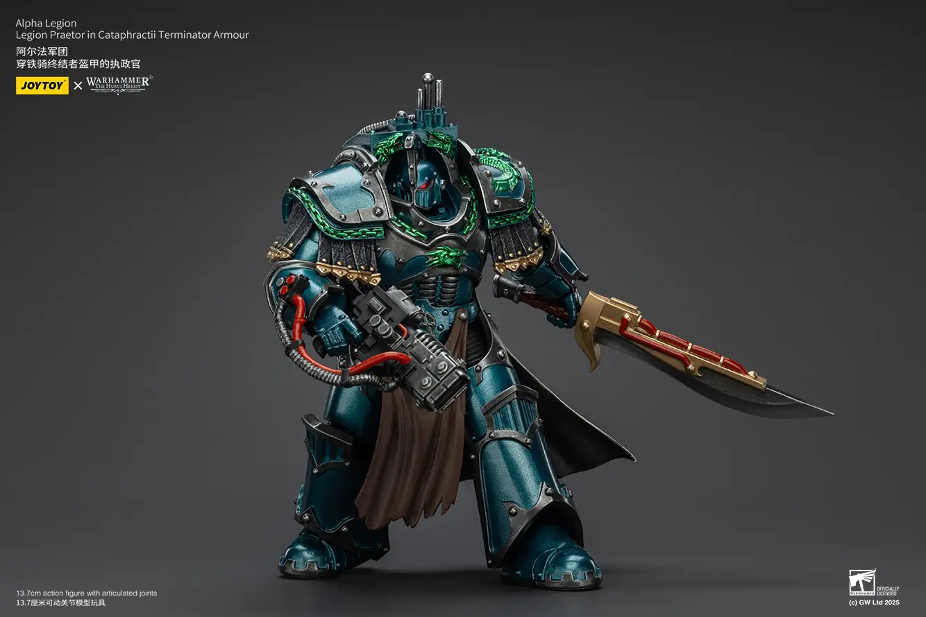 Action Figure - JoyToy Alpha Legion Praetor in Cataphractii Terminator Armour 1 18 - Warhammer The Horus Heresy rectangle image 7
