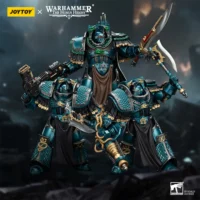 Action Figure - JoyToy Alpha Legion Terminator Elite Squad 1 18 - Warhammer The Horus Heresy in dark background