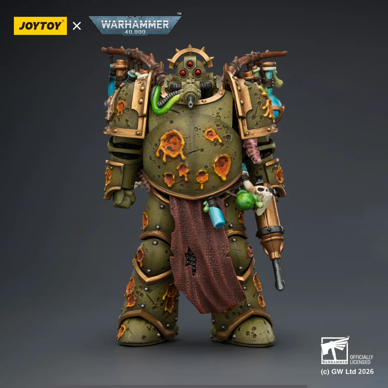 Action Figure - JoyToy Death Guard Biologus Putrifier with Injector Pistol and Hyper Blight Grenades 1 18 - Warhammer 40K 3
