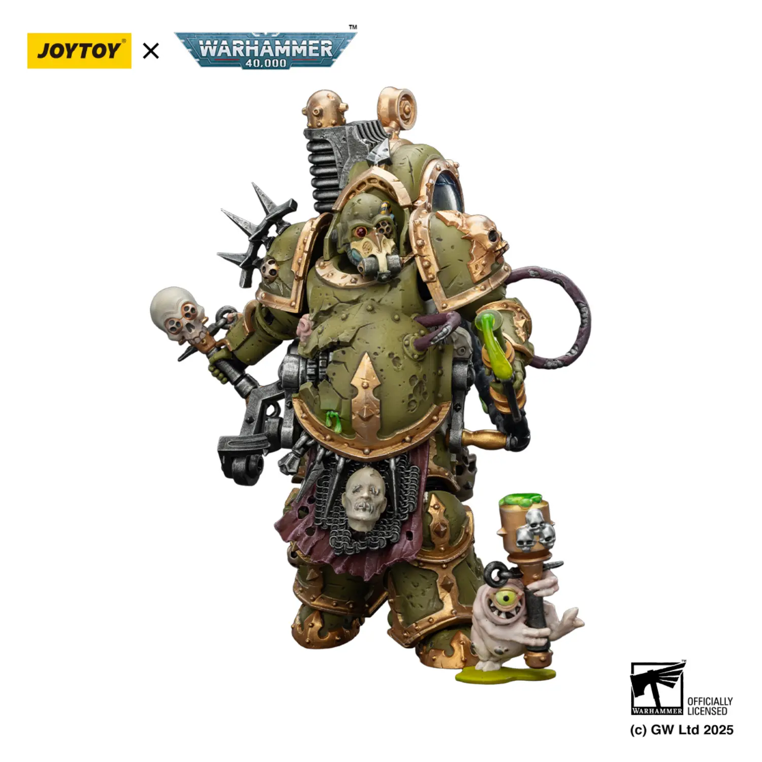 Action Figure - JoyToy Death Guard Foul Blightspawn with Plague Sprayer 1 18 - Warhammer 40K in white background 2