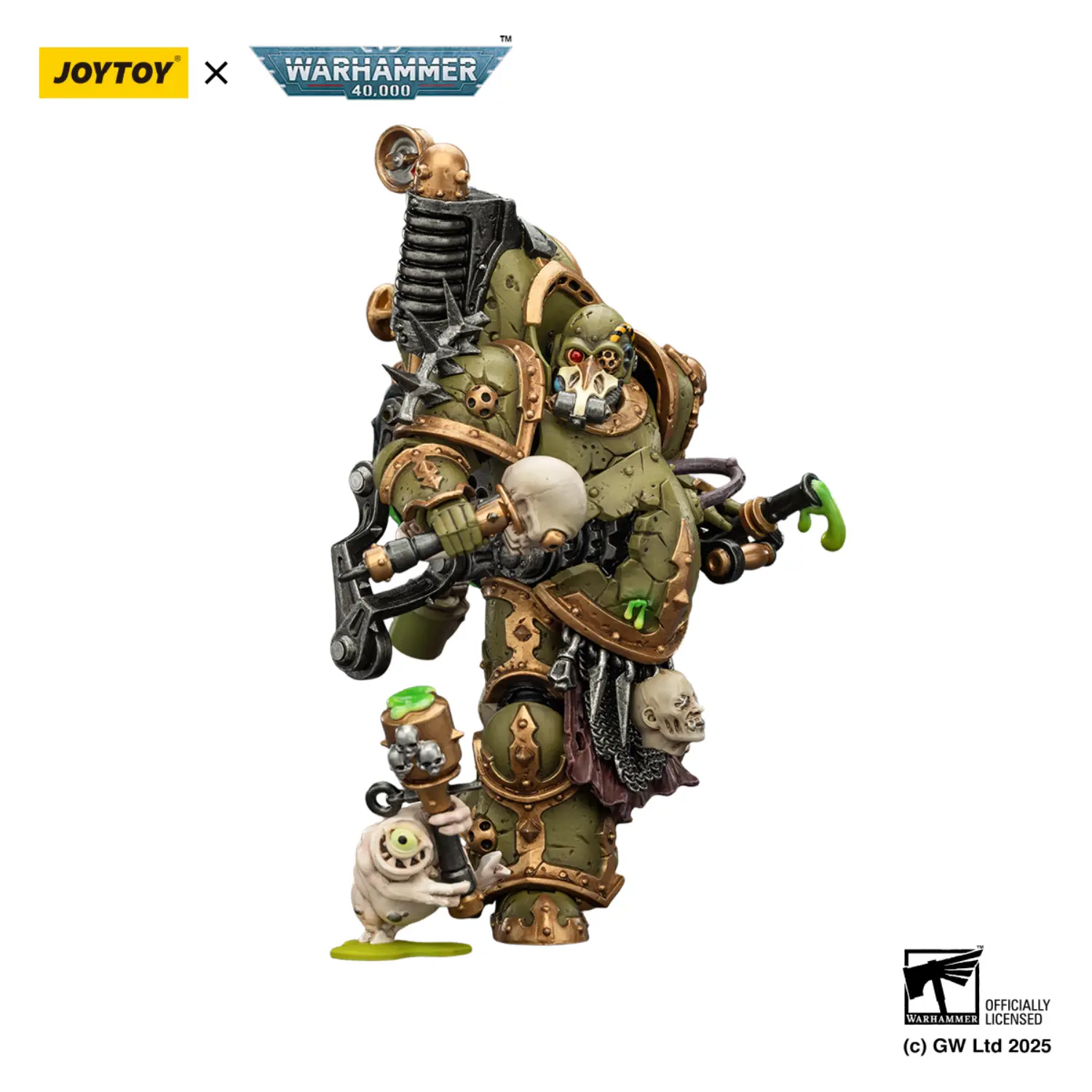 Action Figure - JoyToy Death Guard Foul Blightspawn with Plague Sprayer 1 18 - Warhammer 40K in white background 3