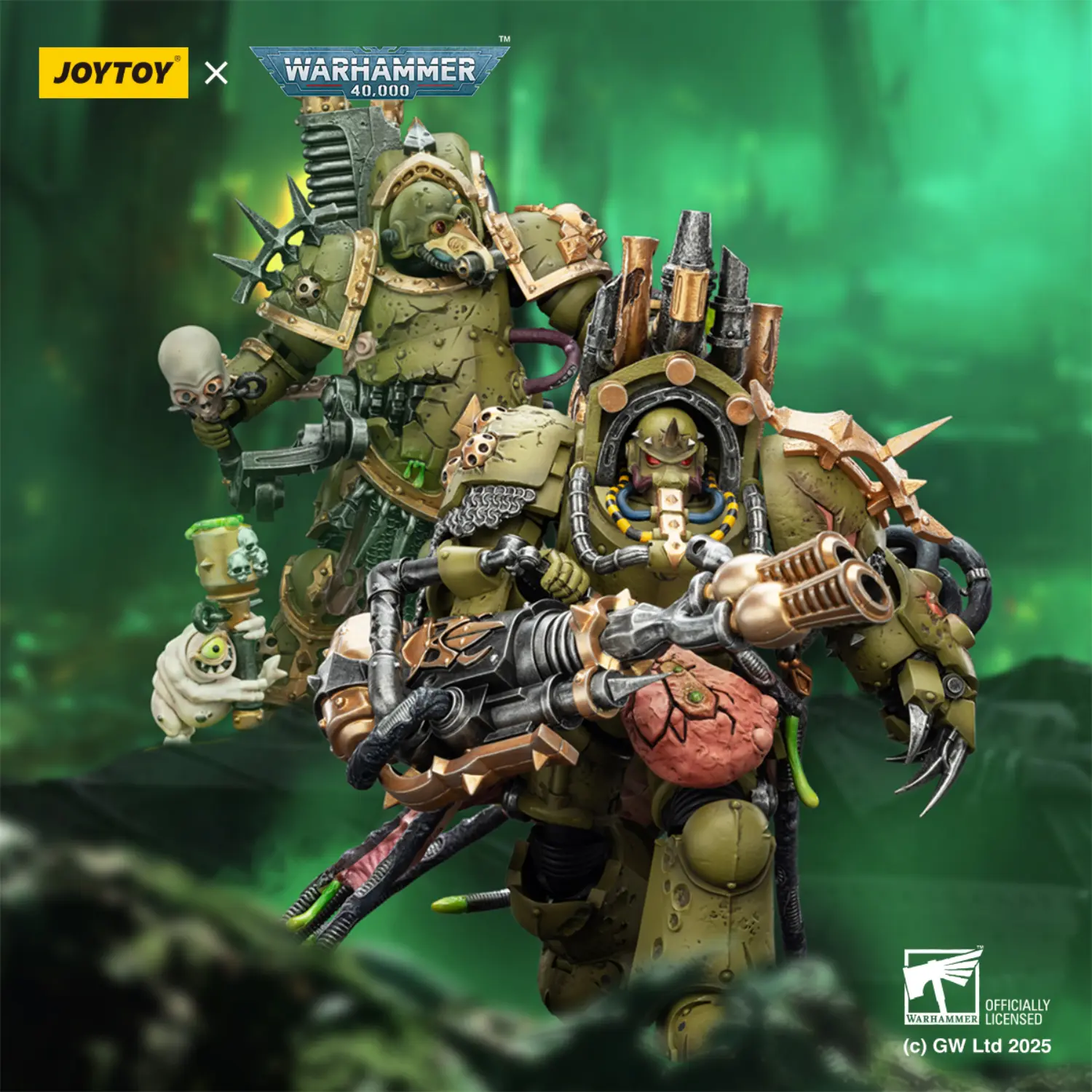 Action Figure - JoyToy Death Guard Lord of Virulence & Foul Blightspawn 1/18 - Warhammer 40K